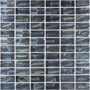 Mozaika basenowa seria MOON 25x50mm, kompozycja BLACK VIDREPUR