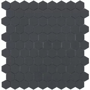 Pool mosaic series NORDIC, composition MATT DARK GREY HEX 35X35mm VIDREPUR