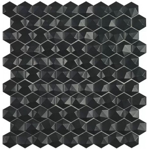 Pool mosaic series NORDIC, composition MATT BLACK HEX 35X35mm VIDREPUR