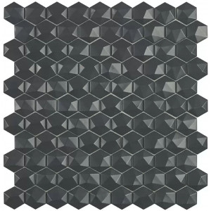 Pool mosaic series NORDIC, composition MATT DARK GREY HEX 35X35mm VIDREPUR