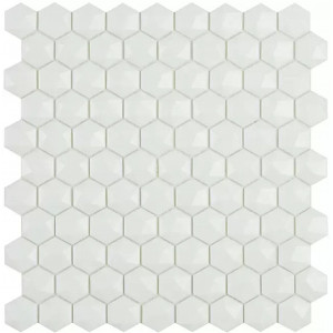 Pool mosaic series NORDIC, composition MATT WHITE HEX 35X35mm VIDREPUR
