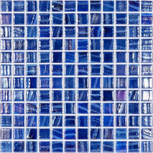Pool mosaic series TITANIUM, composition BLUE BRUSH 25X25mm VIDREPUR