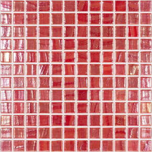 Pool mosaic series TITANIUM, composition RED BRUSH 25X25mm VIDREPUR