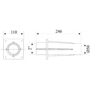 Wall bush for tile pool for nozzle EURO TEBAS 2
