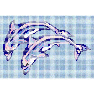 Pool mosaic composition PAREJA DELFINES 2850X1900mm VIDREPUR