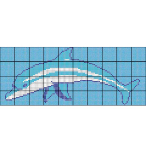 Pool mosaic composition DELFIN MARINO 3170x1268mm VIDREPUR