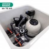 Gotowa skrzynia filtracyjna z orurowaniem i sterowaniem dla basenu do 70m3 BASIC