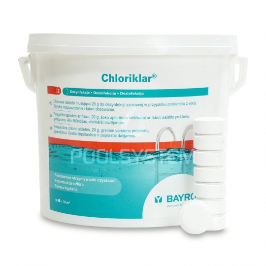 Chlor szok do basenu w tabletkach CHLORIKLAR 5KG BAYROL