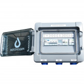 Ready-to-use filtration box set with piping, control, heat pump and salt electrolysis for a swimming pool up to 70m3 EXCLUSIVE