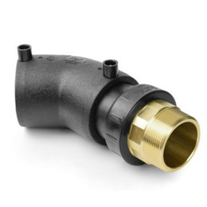 Electrofusion elbow 45 degrees PE / brass GZ FOX