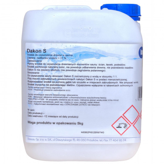 Środek do mycia sauny DAKON S 5KG BASSAU