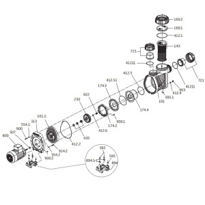 Części zamienne do pompy basenowe 2,20kW 40m3/h 400V PRIME 40 BADU