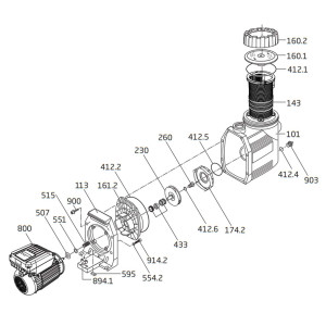 Spare parts for the pool pump PRIME ECO VS BADU