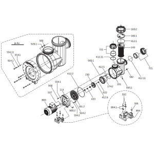 Spare parts for the pool pump 3,00kW 70m3/h 400V RESORT 70 BADU