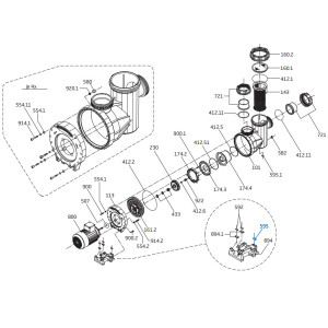 Spare parts for the pool pump 2,20kW 40m3/h 400V RESORT 40 BADU 2