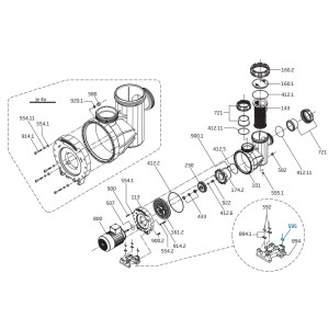 Spare parts for the pool pump 3,00kW 70m3/h 400V RESORT 70 BADU 2
