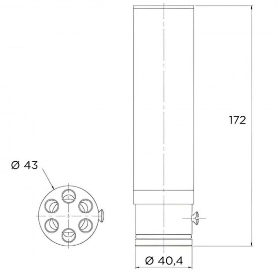 Dysza D do wylewki TAHITI stal nierdzewna AISI 316 TEBAS