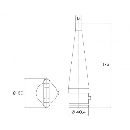 Nozzle B for TAHITI spout AISI 316 stainless steel TEBAS