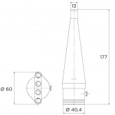 Nozzle C for TAHITI spout AISI 316 stainless steel TEBAS