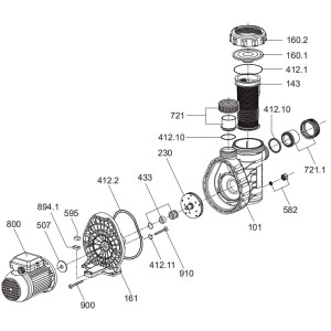 Spare parts for the pool pump AQUA PLUS 11 AQUATECHNIX
