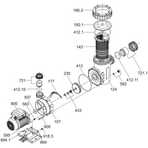 Spare parts for the pool pump AQUA MAXI 16 AQUATECHNIX