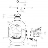 Spare parts for pool sand filter BATORY II TEBAS
