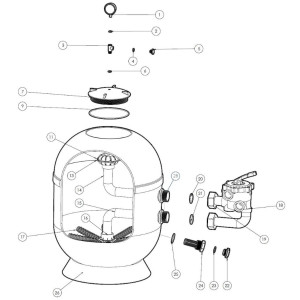 Spare parts of sand filter for pool BATORY II TEBAS