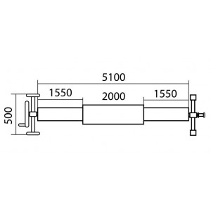 Pool solar cover reel, standing, up to 5m wide TEBAS STEEL 2