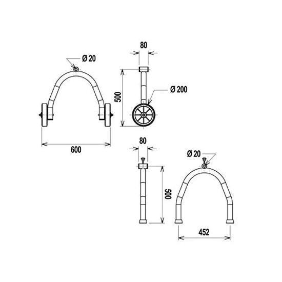 Rolka do zwijania folii na kółkach do szer. 5m TEBAS STEEL