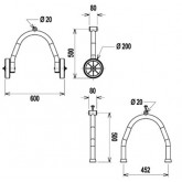 Roll for rolling solar cover in the pool, on wheels, up to 5m wide TEBAS STEEL