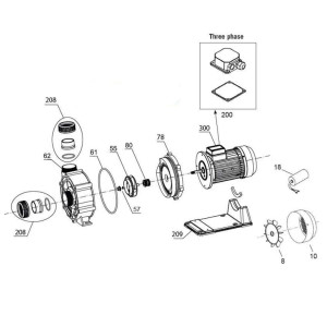 Spare parts for pool water attraction pump NEW CONTRA PSH