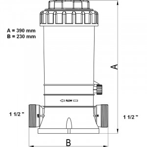 Chlorator przepływowy do basenu z regulacją 1 1/2" TEBAS 2