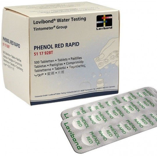 pH measurement tablets for the hand-held pool tester PHENOL RED RAPID 500 PCS. LOVIBOND
