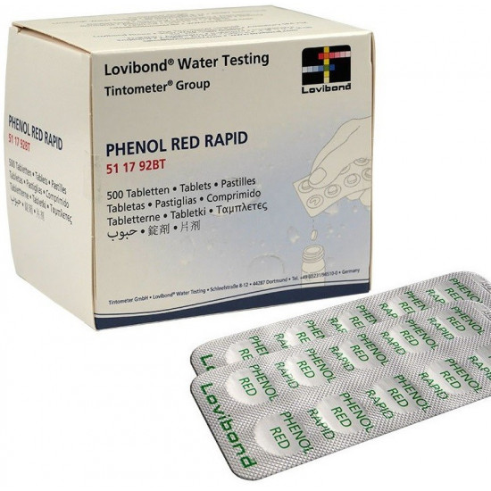 Tabletki do pomiaru pH dla testera ręcznego basenowego PHENOL RED RAPID 500 SZT. LOVIBOND