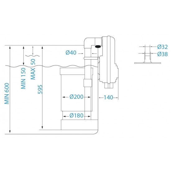Suspended skimmer for above-ground swimming pool EURO WHITE EDITION TEBAS