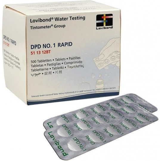 Tabletki do pomiaru chloru wolnego dla testera ręcznego basenowego DPD 1 RAPID 500 SZT. LOVIBOND