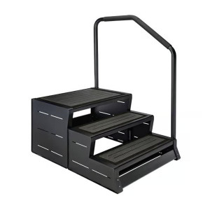 Steps to the spa bath MODSTEP 3 with handrail colour: Black LEISURE CONCEPTS