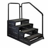 Steps to the spa bath MODSTEP 4 with handrail colour: Black LEISURE CONCEPTS