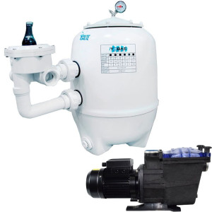 Pool filter set 60m3 650mm 14m3/h 0,6 kW 400V WHITE EAGLE TEBAS