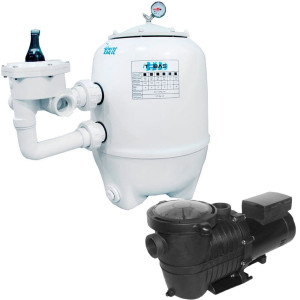 Zestaw filtracyjny do basenu 75m3 750mm 19m3/h 1,5 kW 230V WHITE EAGLE TEBAS