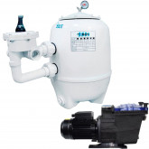 Pool filter set 75m3 750mm 19m3/h 0,75 kW 230V WHITE EAGLE TEBAS