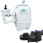 Zestaw filtracyjny do basenu 90m3 900mm 28m3/h 1,5kW 230V WHITE EAGLE TEBAS