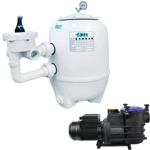 Pool filter set 90m3 900mm 28m3/h 1,5 kW 400V WHITE EAGLE TEBAS