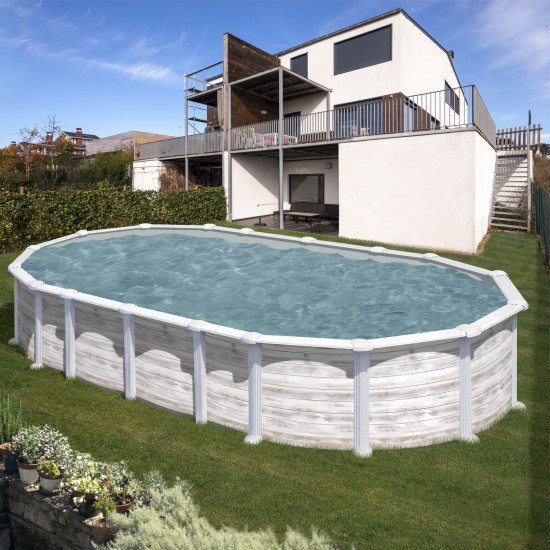 Canadian steel pool oval 610 x 375 cm x 132 cm ISLANDIA GRE