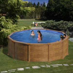 Canadian steel pool round Ø350 x 132 cm MAURITIUS GRE 2