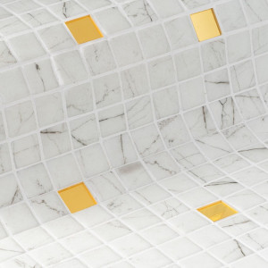 Ezarri glass pool mosaic, Gold series, colour Gold Carrara EZARRI