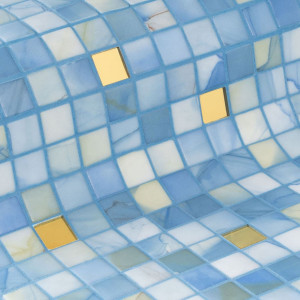 Ezarri glass pool mosaic, Gold series, colour Washes Gold EZARRI