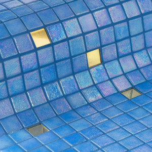Ezarri glass pool mosaic, Gold series, colour Ocean Gold EZARRI