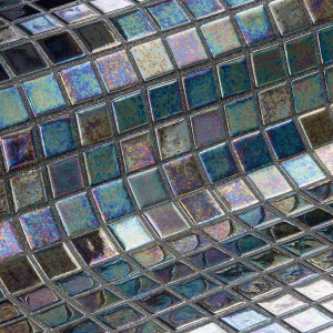 Ezarri glass pool mosaic, IRIDESCENT series, colour EBANO EZARRI
