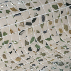 Ezarri glass pool mosaic, TERRAZZO series, colour GREENERY EZARRI